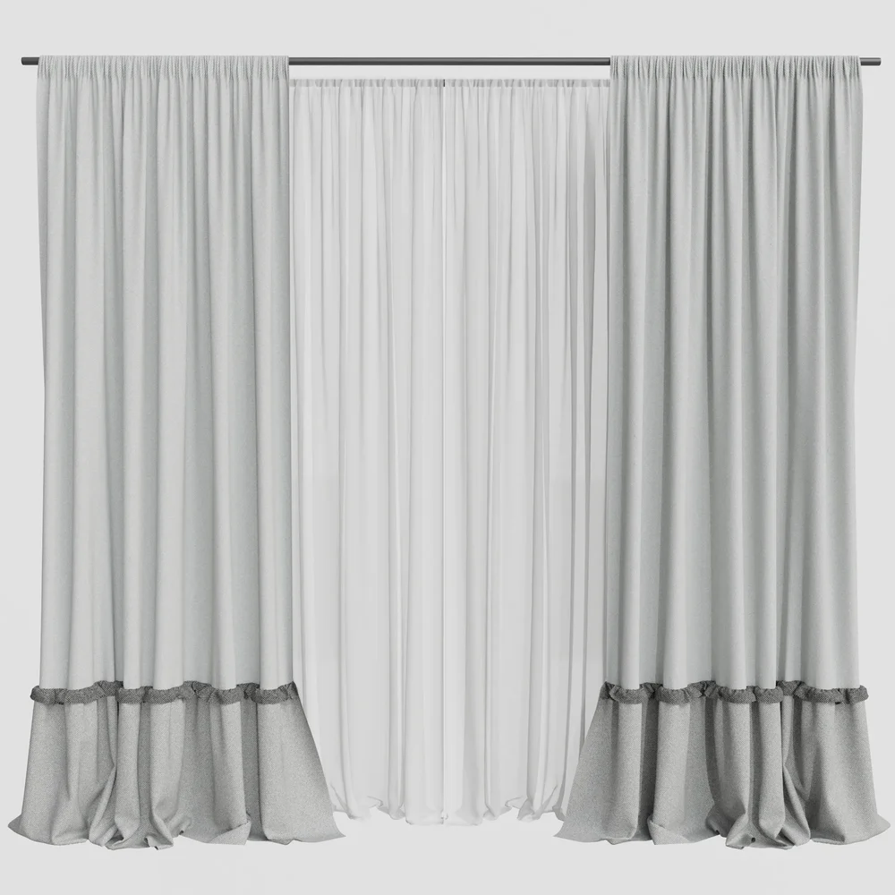 Gd Silk And Cotton Curtain Set