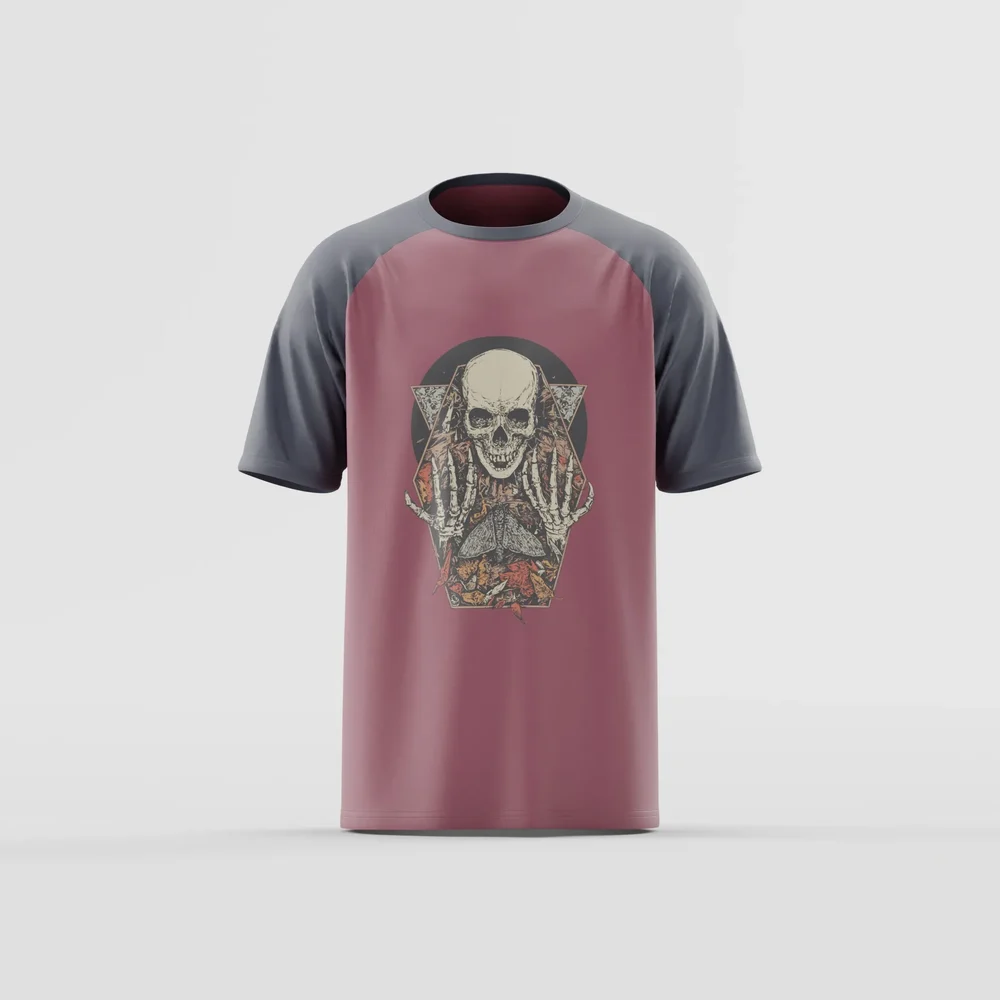 Skull And Moth Raglan T-Shirt
