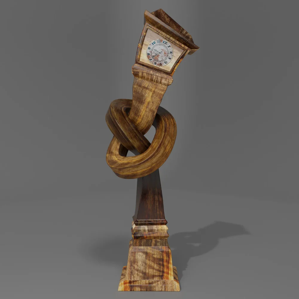 Wooden Grandfather Clock With A Knot