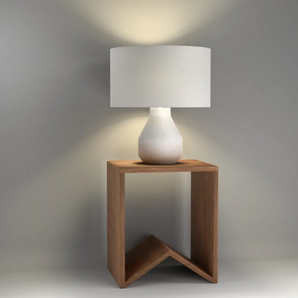 Cube Shape Night Stand With Lamp