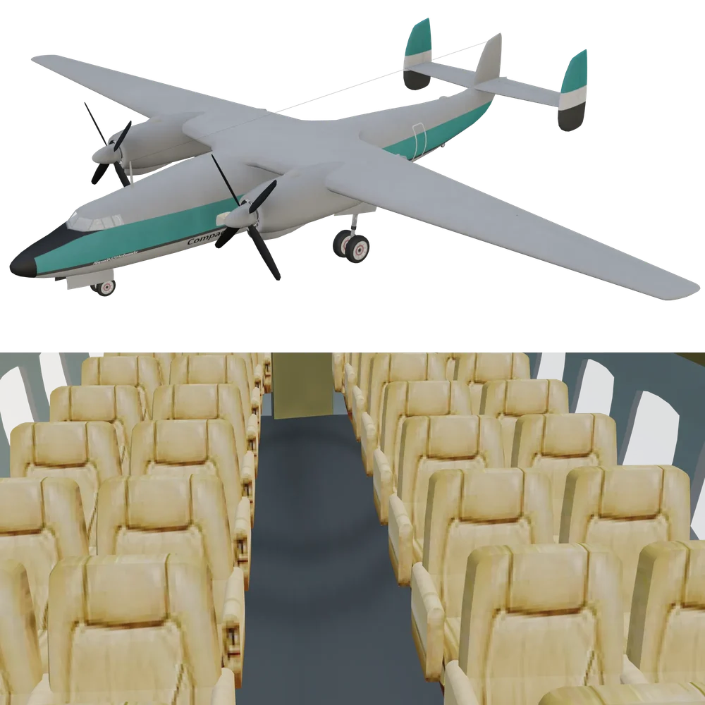 Twin-Tail Passenger Aircraft