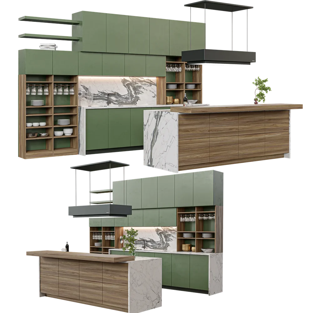 Kitchen Green Wood