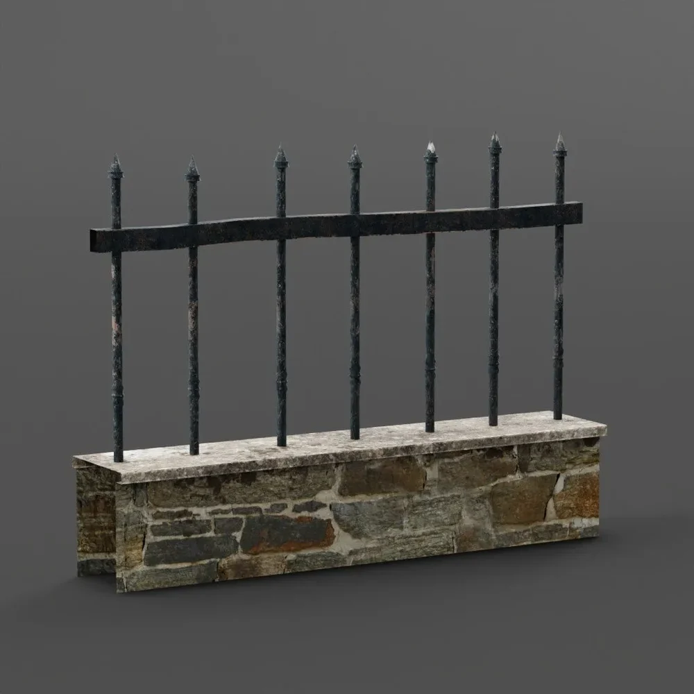 Graveyard Fence Wall 2m