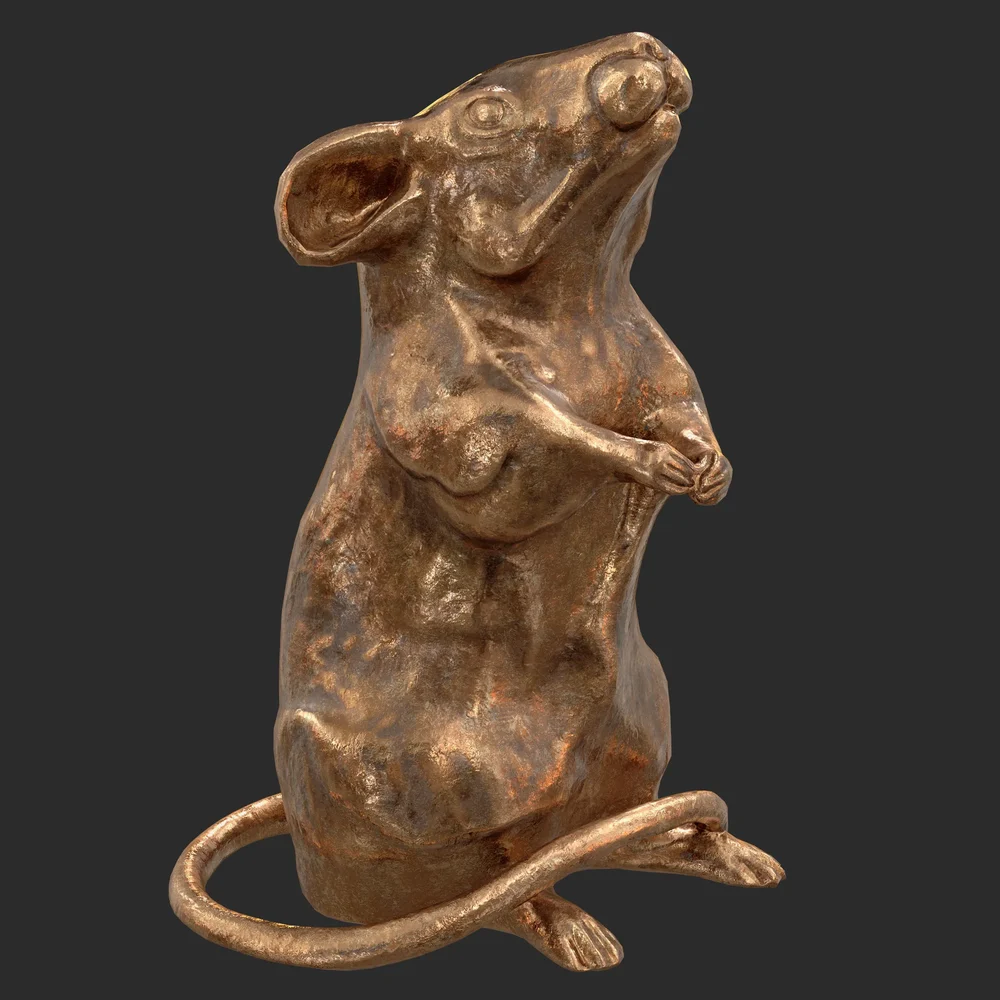 Rat Bronze Statue