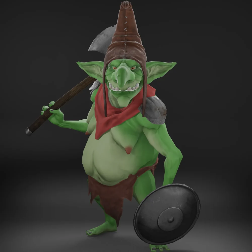 Green Goblin Armor Stylized - Rigged - Lowpoly