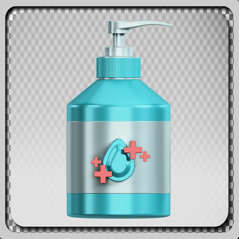 Body Care Bottle Pump Icon Clean