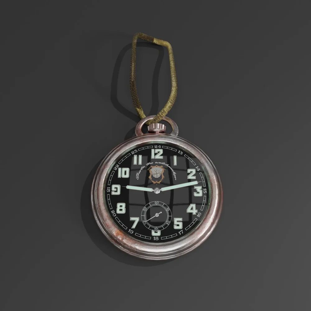 Vintage Comic Pocket Watch On Gold Band.