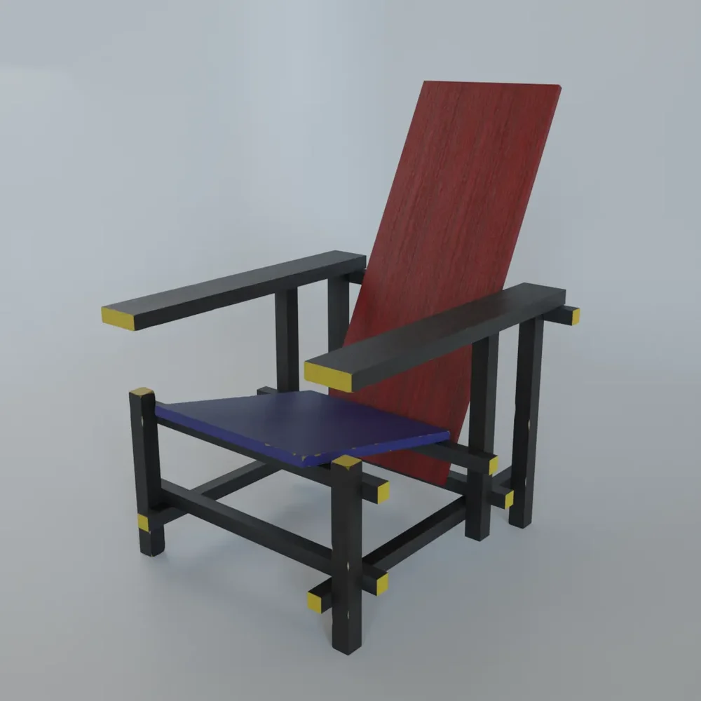 Red And Blue Armchair