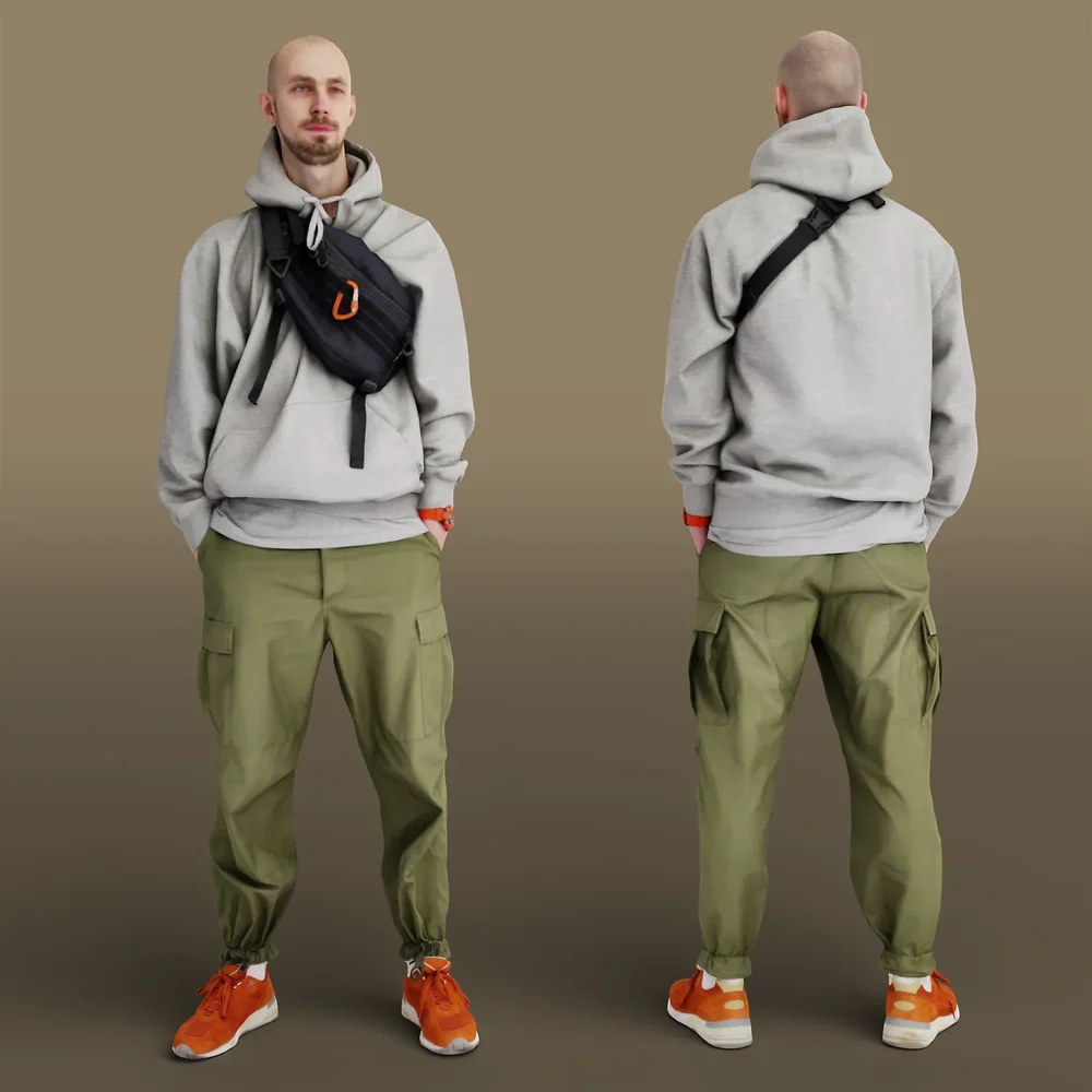 Young Bald Tall Man