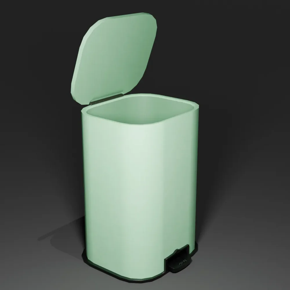 Plastic Step Trash Can (Lightgreen)