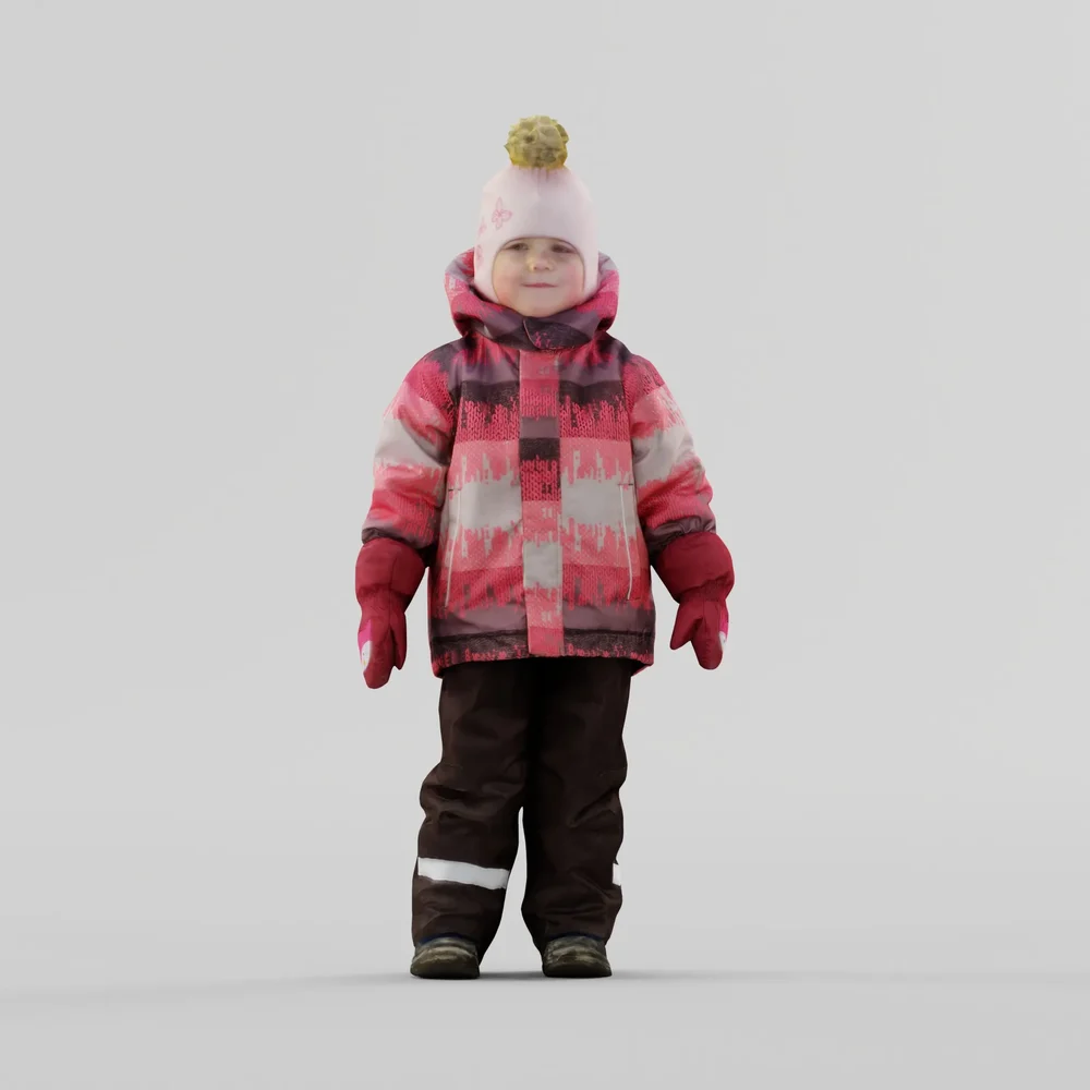 Little Child In Winter Clothes