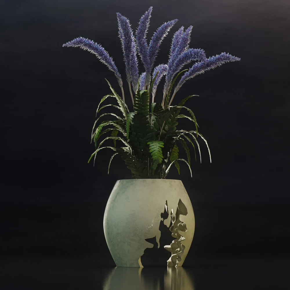 Modern Cracked Vase Flower