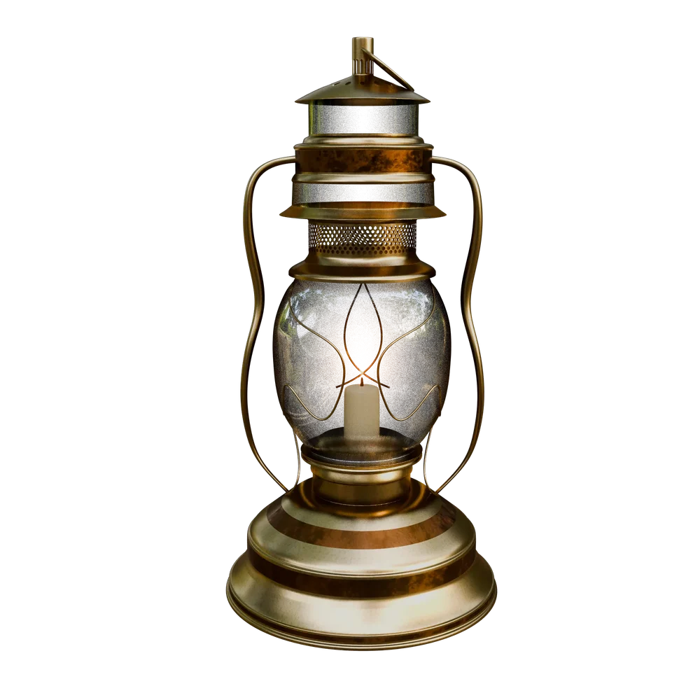 Gold Elegant Lantern In An Ancient Style