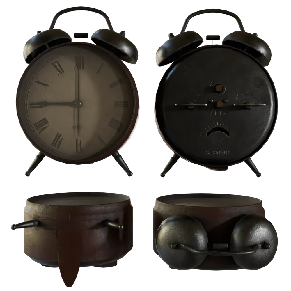Vintage Alarm Clock With Roman Numerals