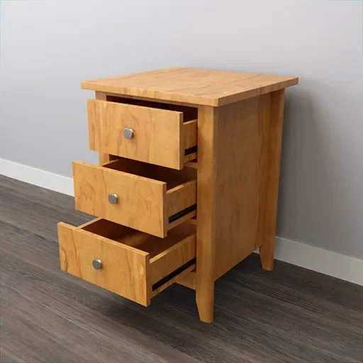 Smaller Bedside Table 3 Drawers