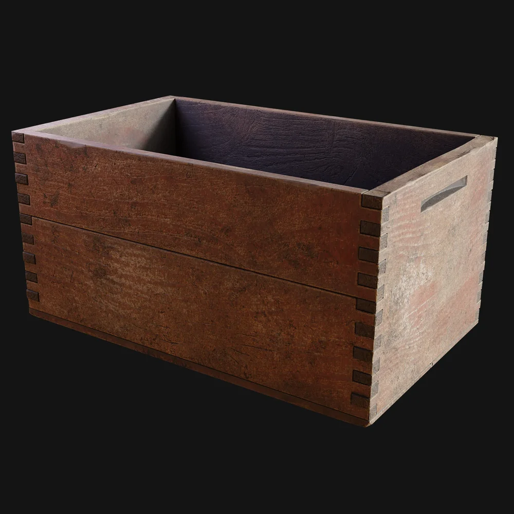 Dovetail-Jointed Wooden Crate