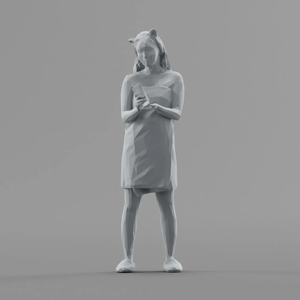 Lowpoly Female In Towel