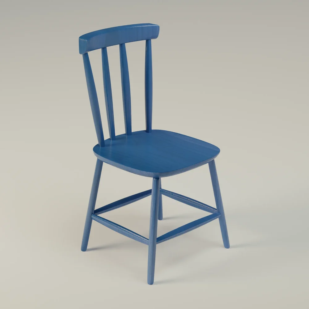 Blue Wooden Chair