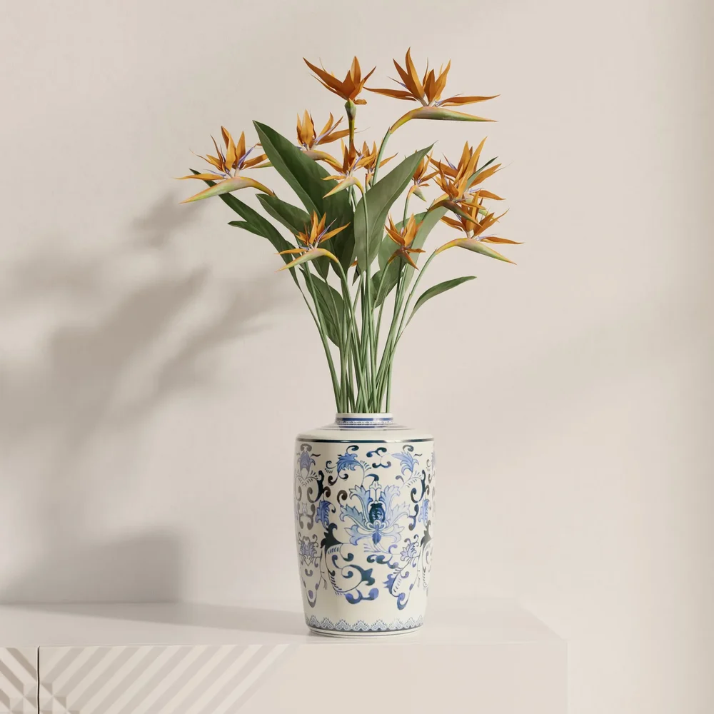 Vase Bird Of Paradise Flowers