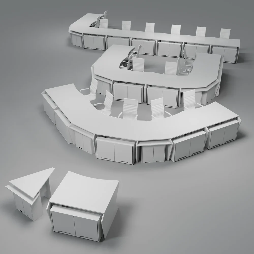 Modular Conference Table System White