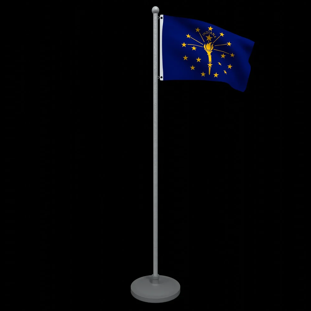 Animated Flag Of Indiana State