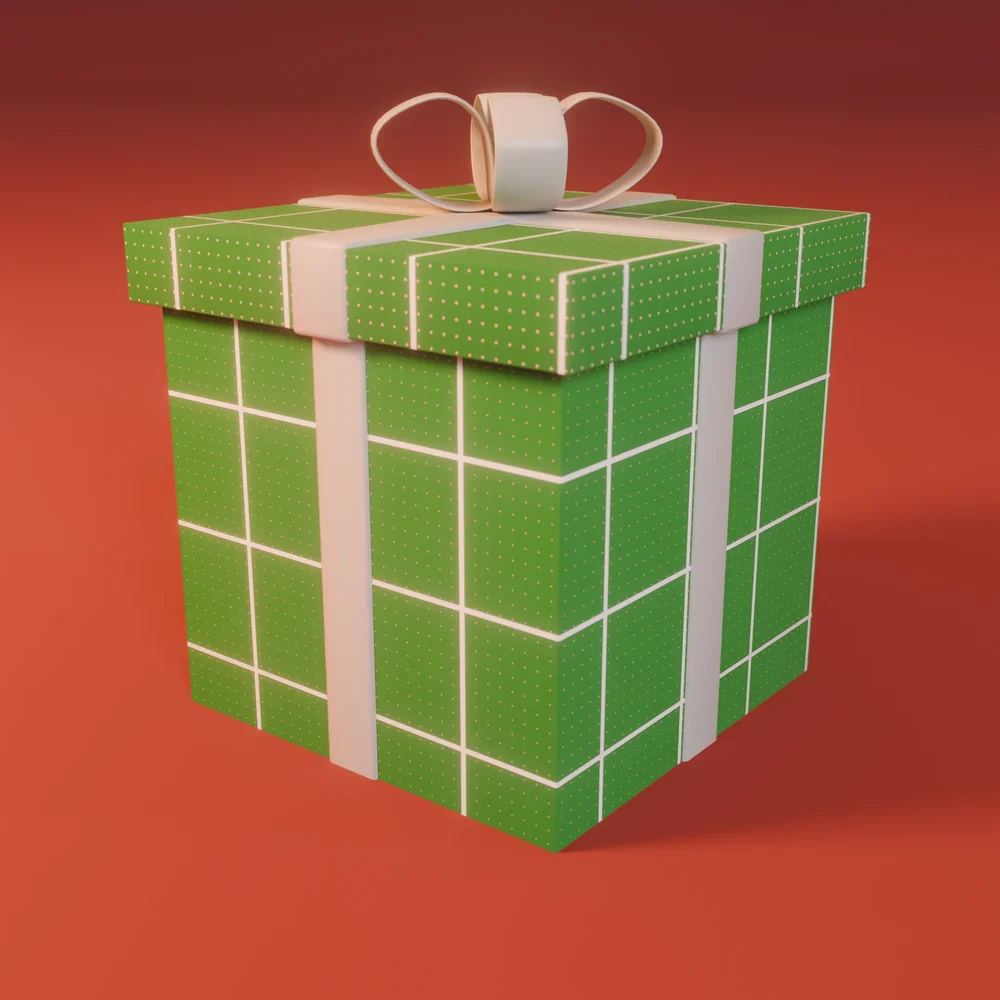 Christmas Box Green White