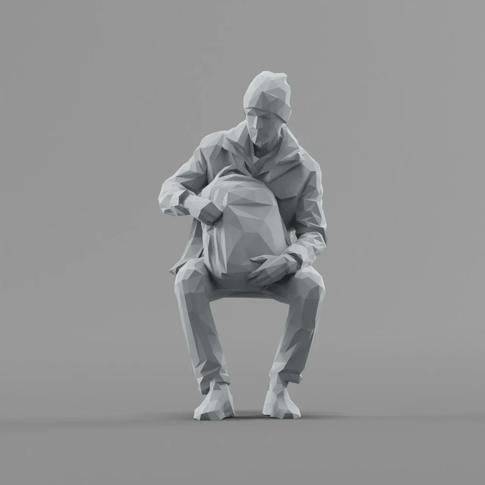 Lowpoly Male Sitting
