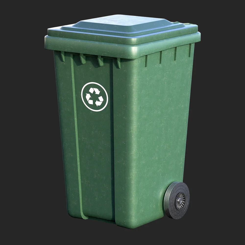 Urban Green Trash Can
