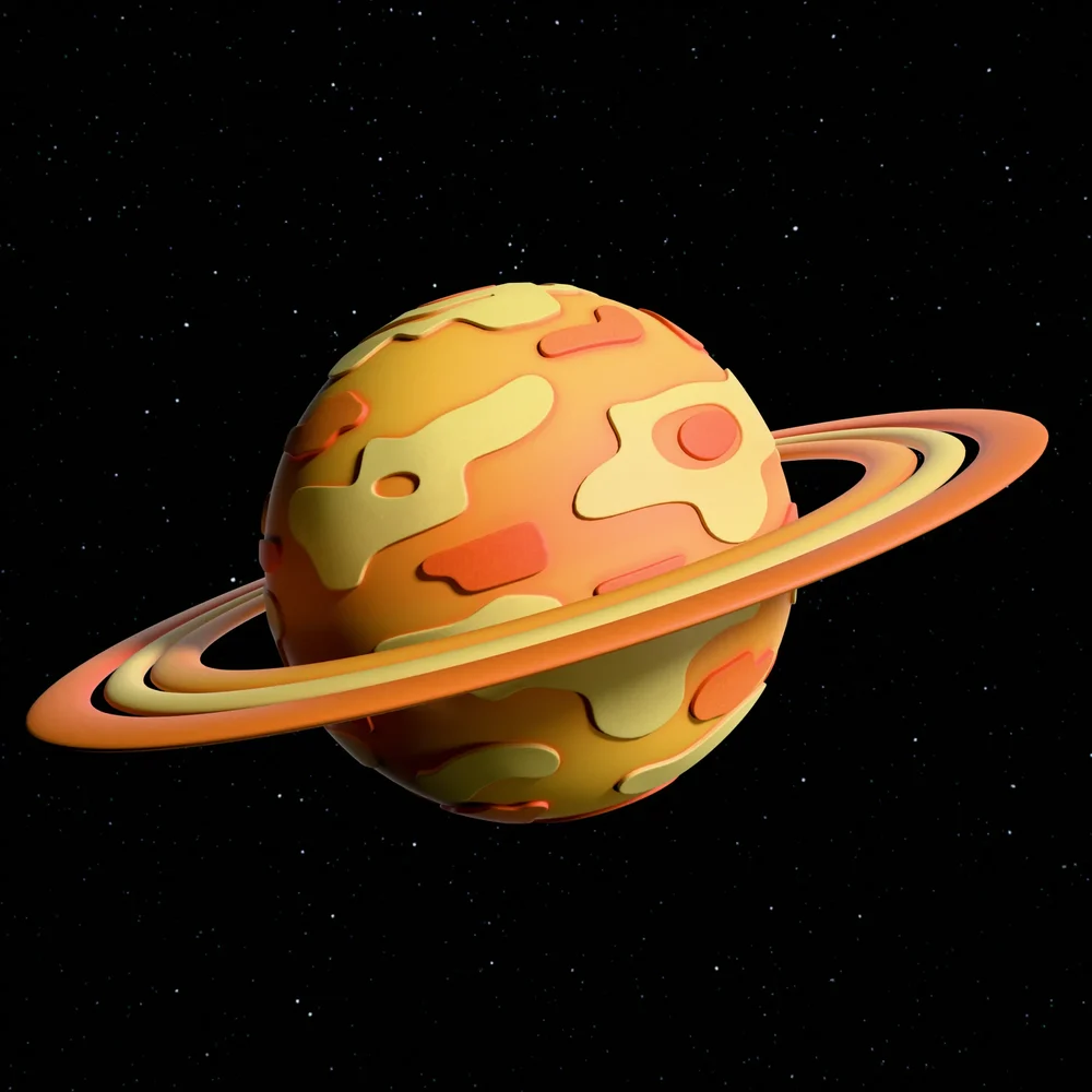 Stylized Cartoon Saturn