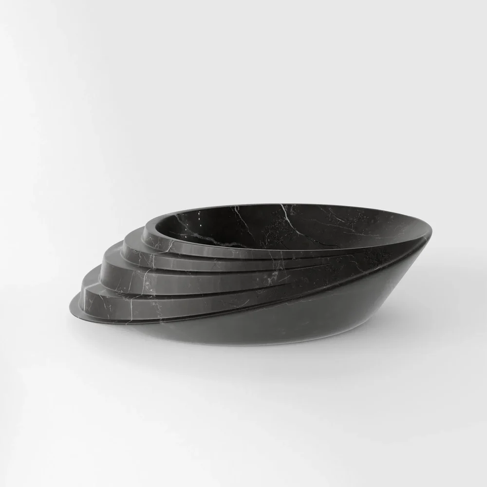 Modern Oval Black Marble Wash Basin