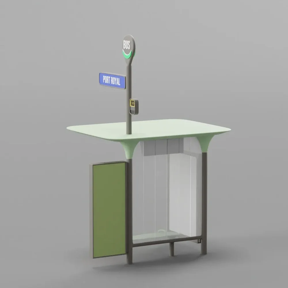 Parisian Modern Bus Shelter