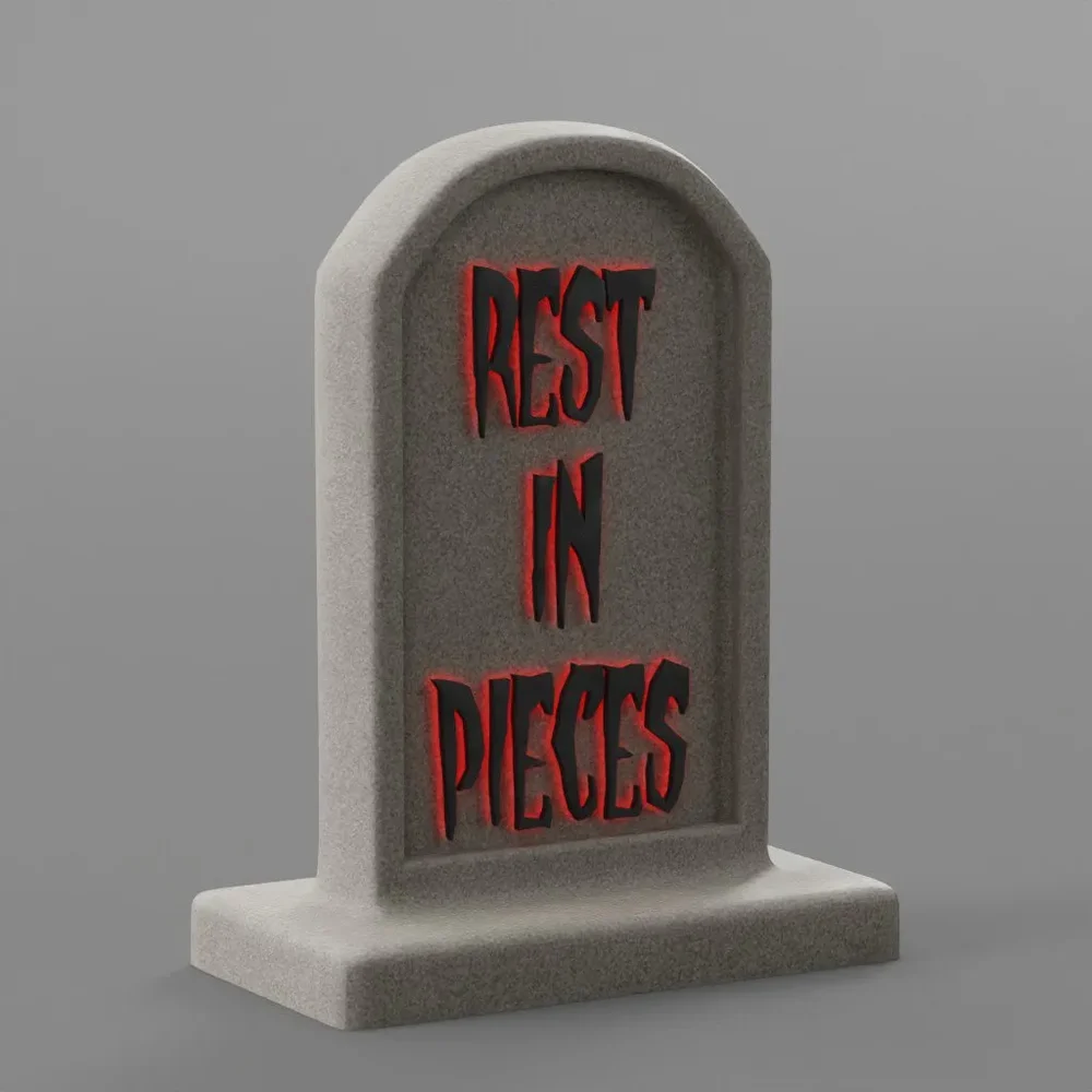 Cartoon Halloween Rest In Pieces Tombstone