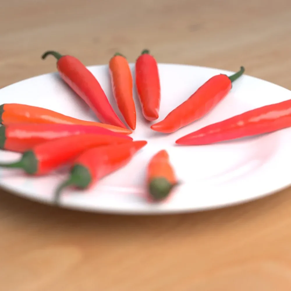 Red Hot Chilli Peppers On Plate