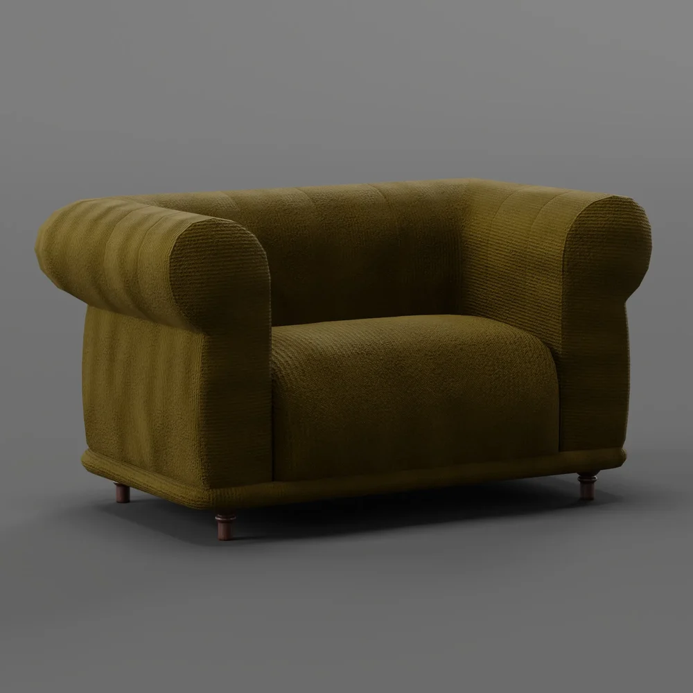 Wide Cloth Arm Chair