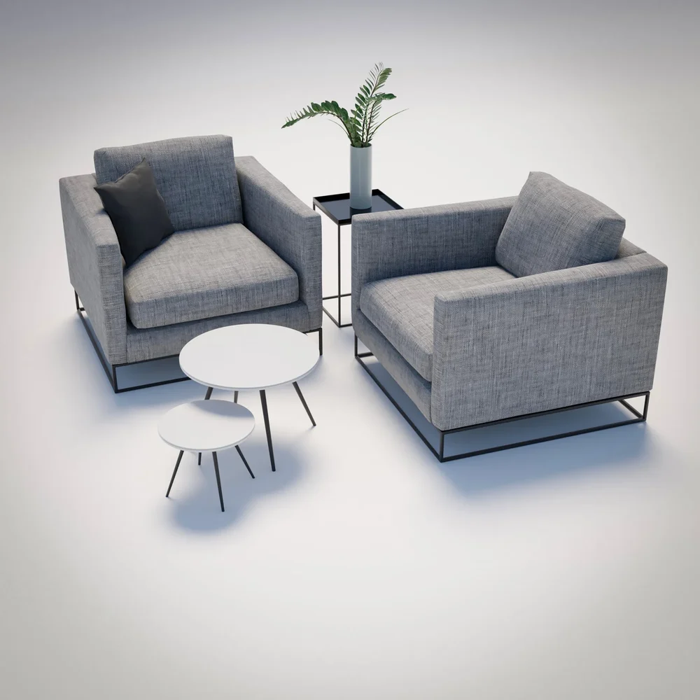 Sofa Corner With Table And Decoration