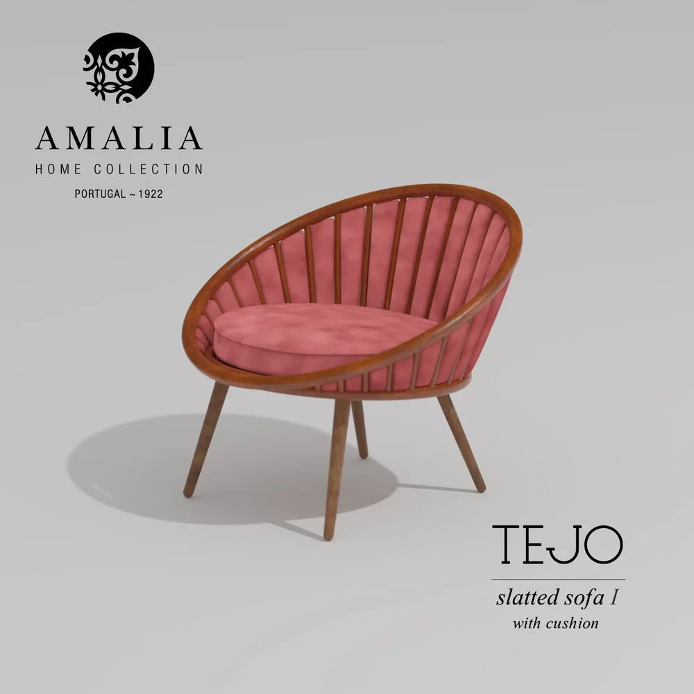 Amalia Slatted Chair I With Cushion