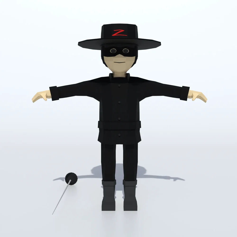 Low Poly Zorro Rigged