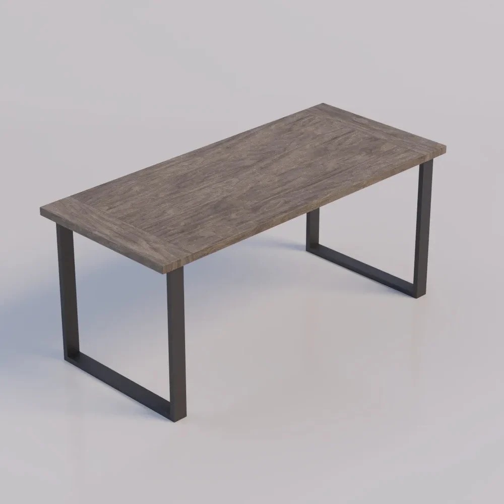 Wood Table With Iron Legs