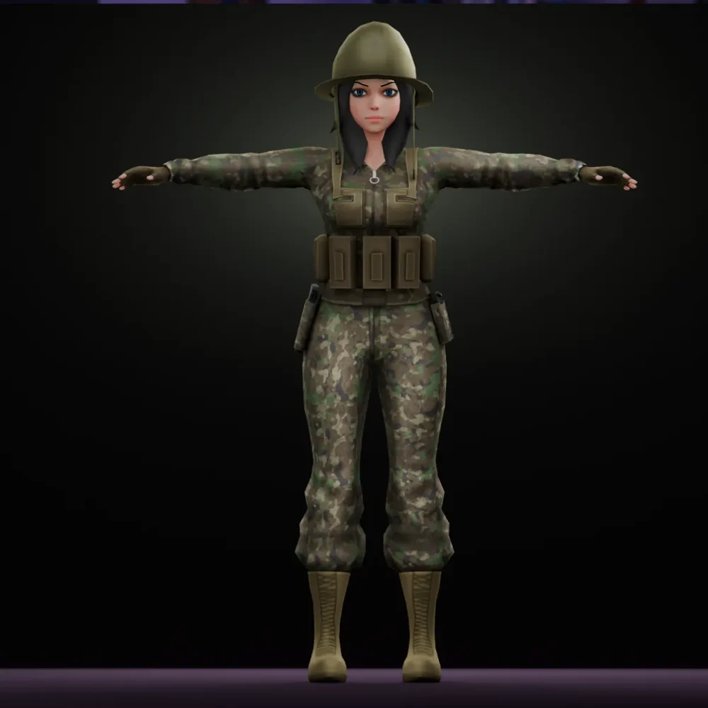 Female Soldier Military Character