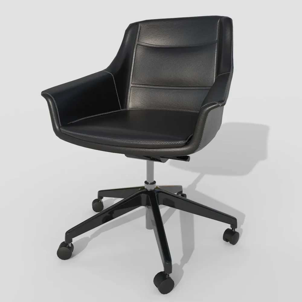 Offcie Chair Black Leather