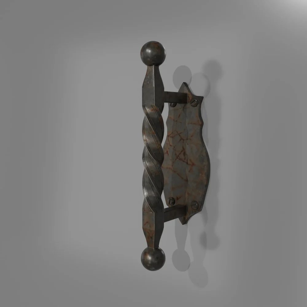 Hand-Forged Medieval Door Handle