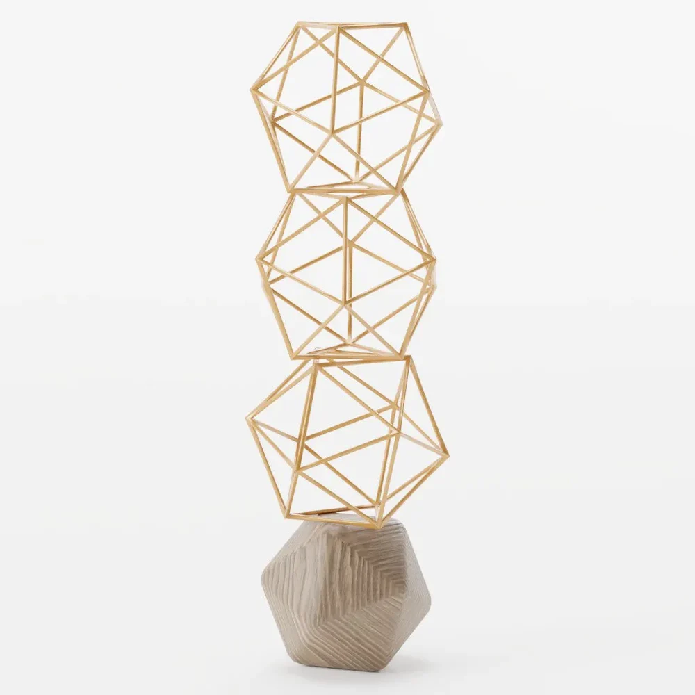 Icosphere Copper Sculpture