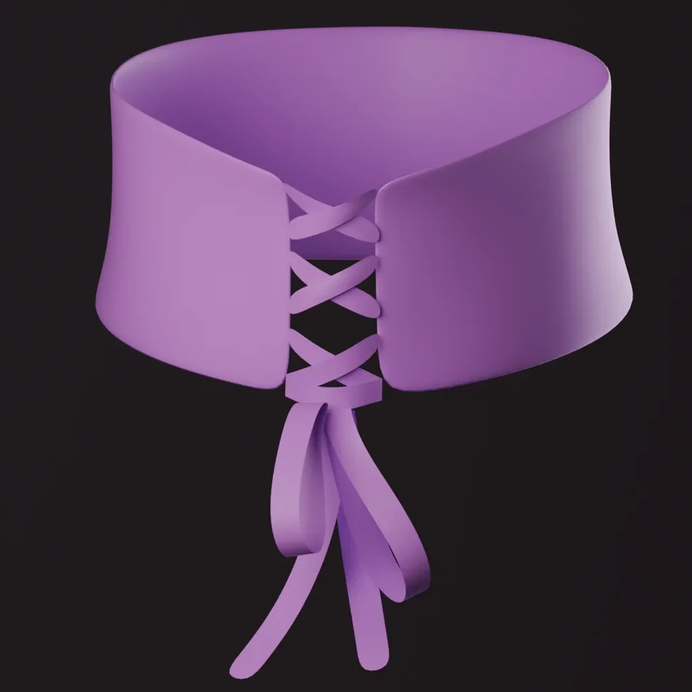 Stylized Fabric Lace-Up Neck Belt