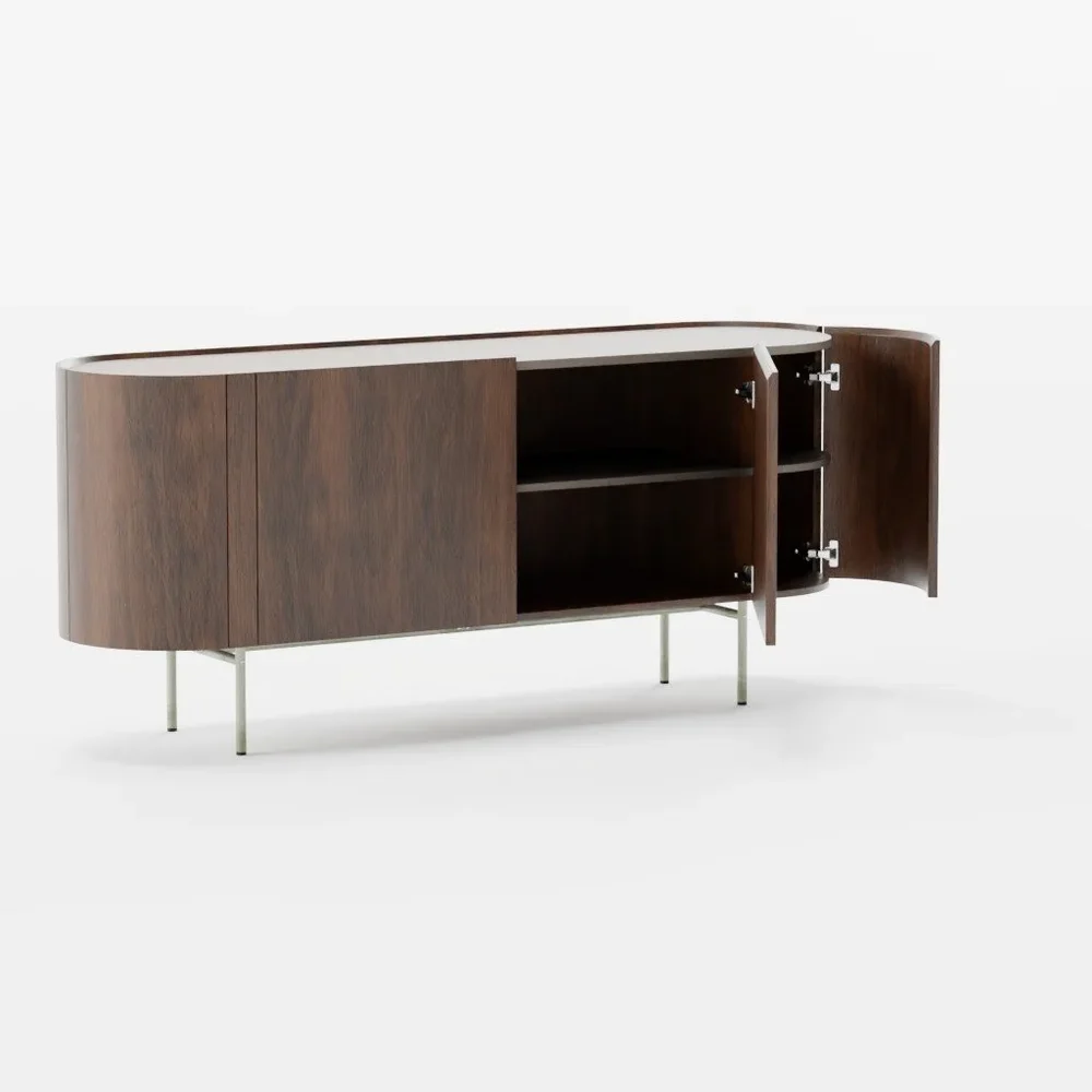Leather And Wood Dresser