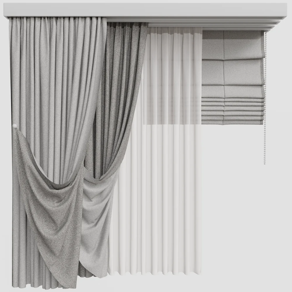 Gd Silk And Cotton Curtain Set