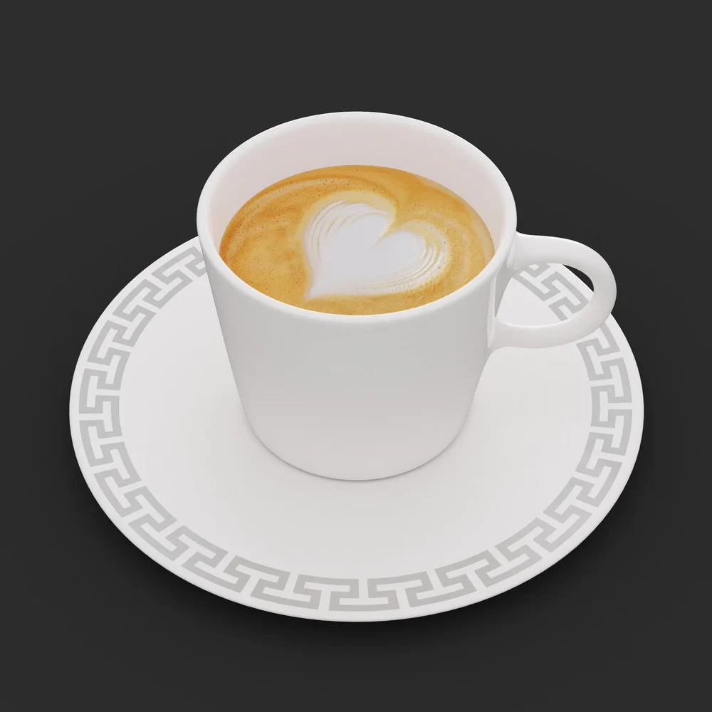 Latte Art Coffee With Cup