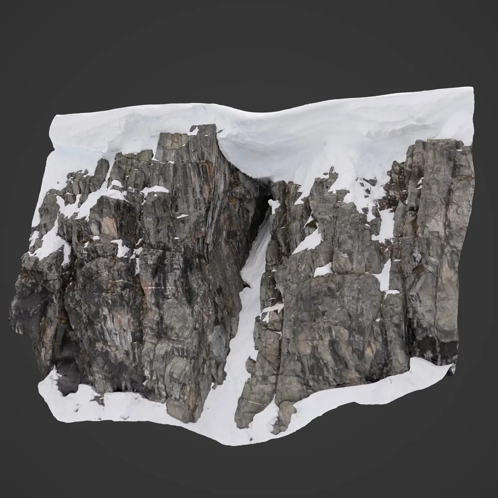 Snow And Rock Cliff Photoscan