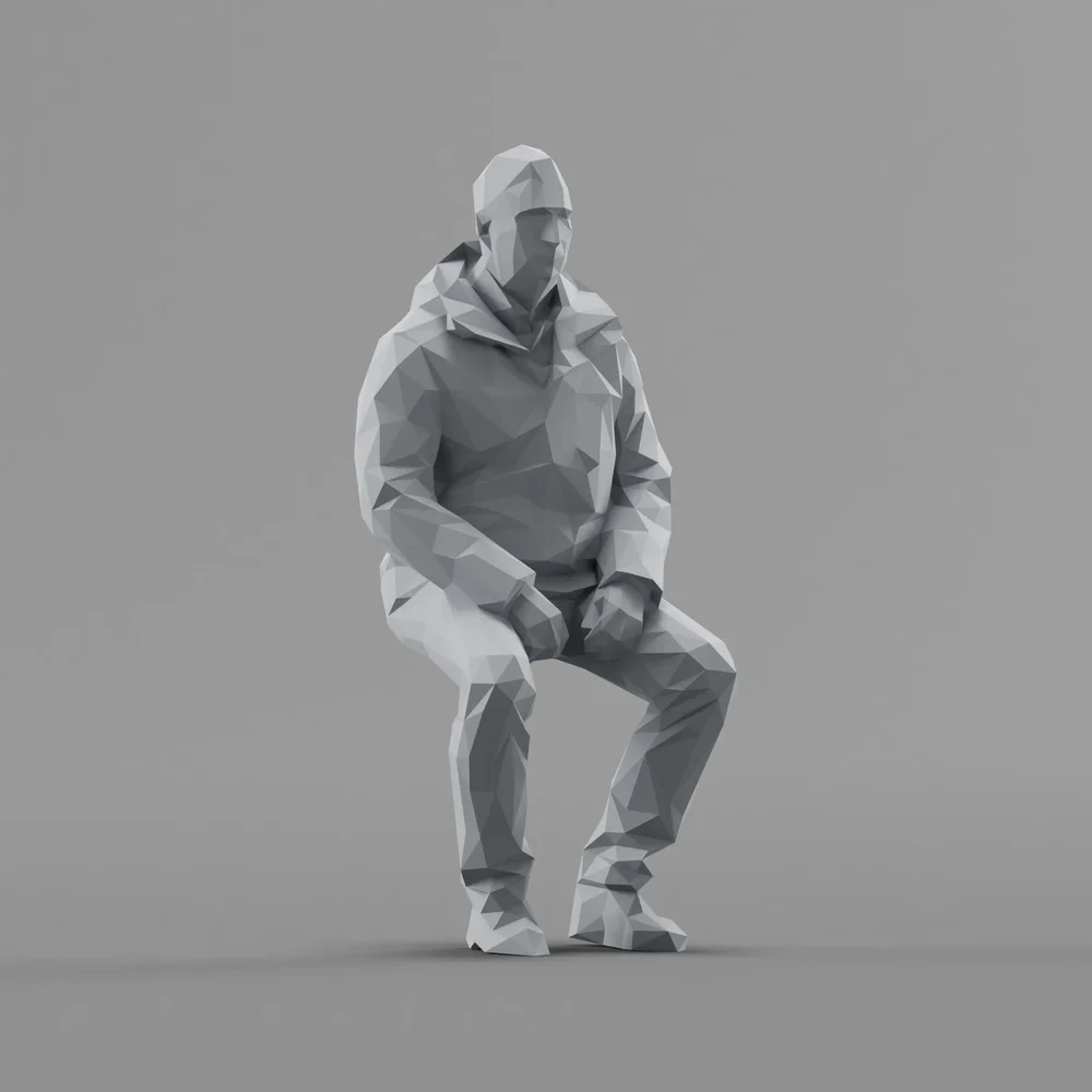 Lowpoly Male Sitting