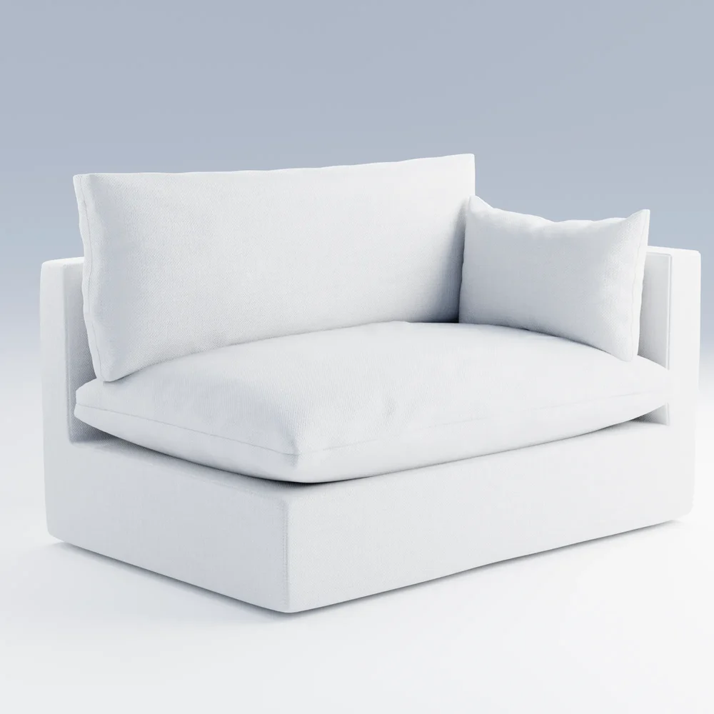 Unwind Right-Arm Slipcovered Chair White