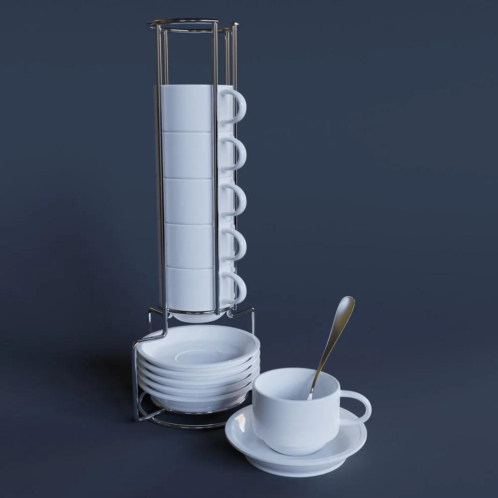 Cup & Saucer Set White 2